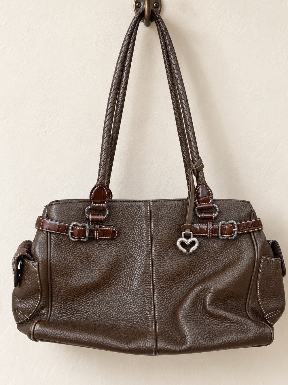 Vintage Brighton Brown Leather Baguette Style Shoulder Purse